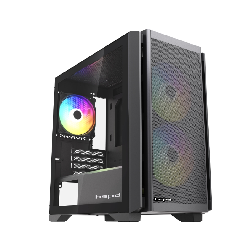 Корпус без блока питания HSPD M336-TGBK-ARGB