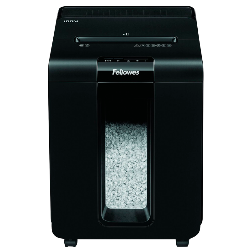 Шредер Fellowes® AutoMax® 100M, минирезка DIN P-4, 4х10 мм, автоподача 100 лст., 23 лтр., автореверc, шт Fellowes AutoMax 100M