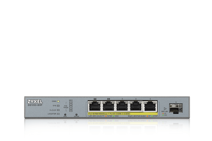Коммутатор  Zyxel GS1350-6HP L2 PoE +, купить в Краснодаре