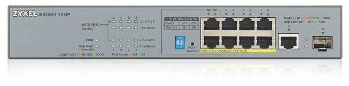 Коммутатор  Zyxel GS1300-10HP PoE +, купить в Краснодаре