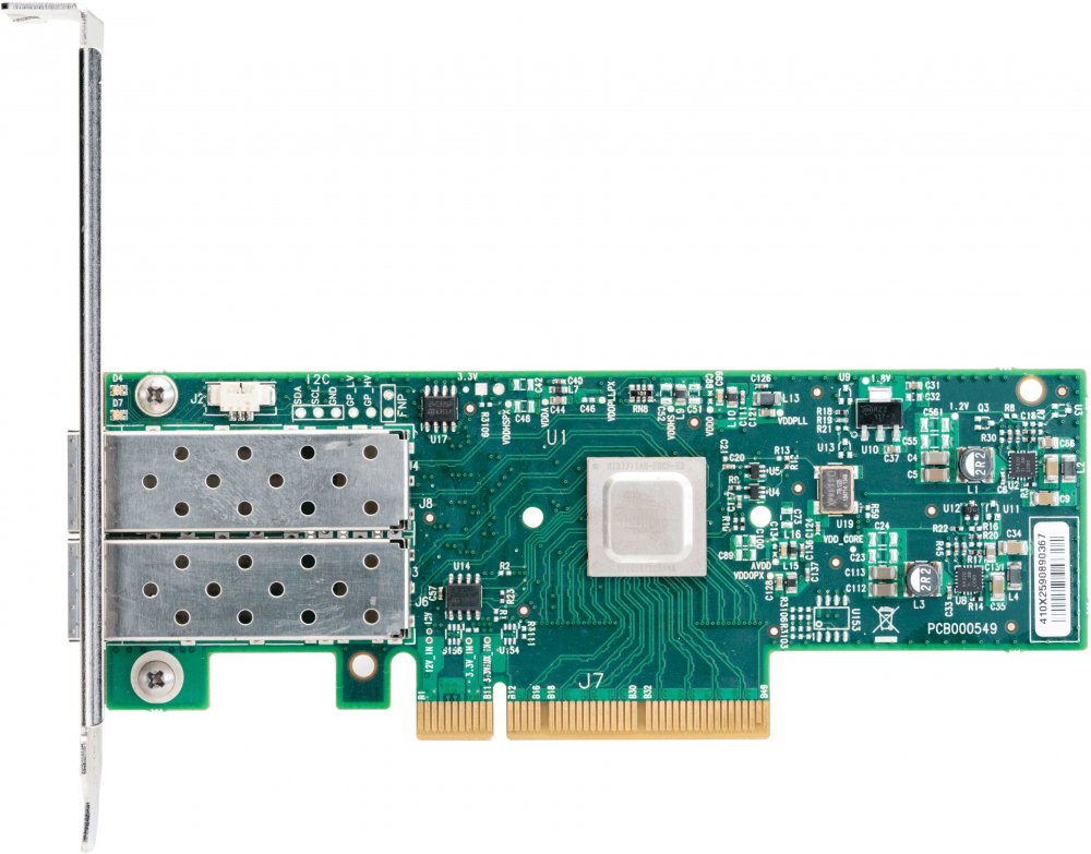 Сетевая карта Mellanox ConnectX-4 Lx EN network interface card, 25GbE dual-port SFP28, PCIe3.0 x8, tall bracket, SR-IOV, TCP/UDP, MPLS, VxLAN, NVGRE, GENEVE, iSER, NFS RDMA, SMB Direct, ROHS R6