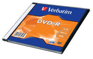 Диск DVD-R Verbatim 4.7 Gb, 16x, Slim Case, Color (1/20), купить в Краснодаре