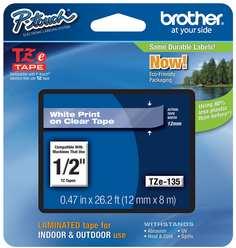 Наклейка ламинированная TZ-E135 (12 мм бел/прозр, аналог TZ-135), купить в Краснодаре