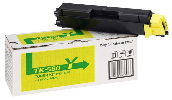 Тонер-картридж желтый TK-580Y Kyocera FS-C5150DN, ECOSYS P6021cdn (2800 стр.), купить в Краснодаре