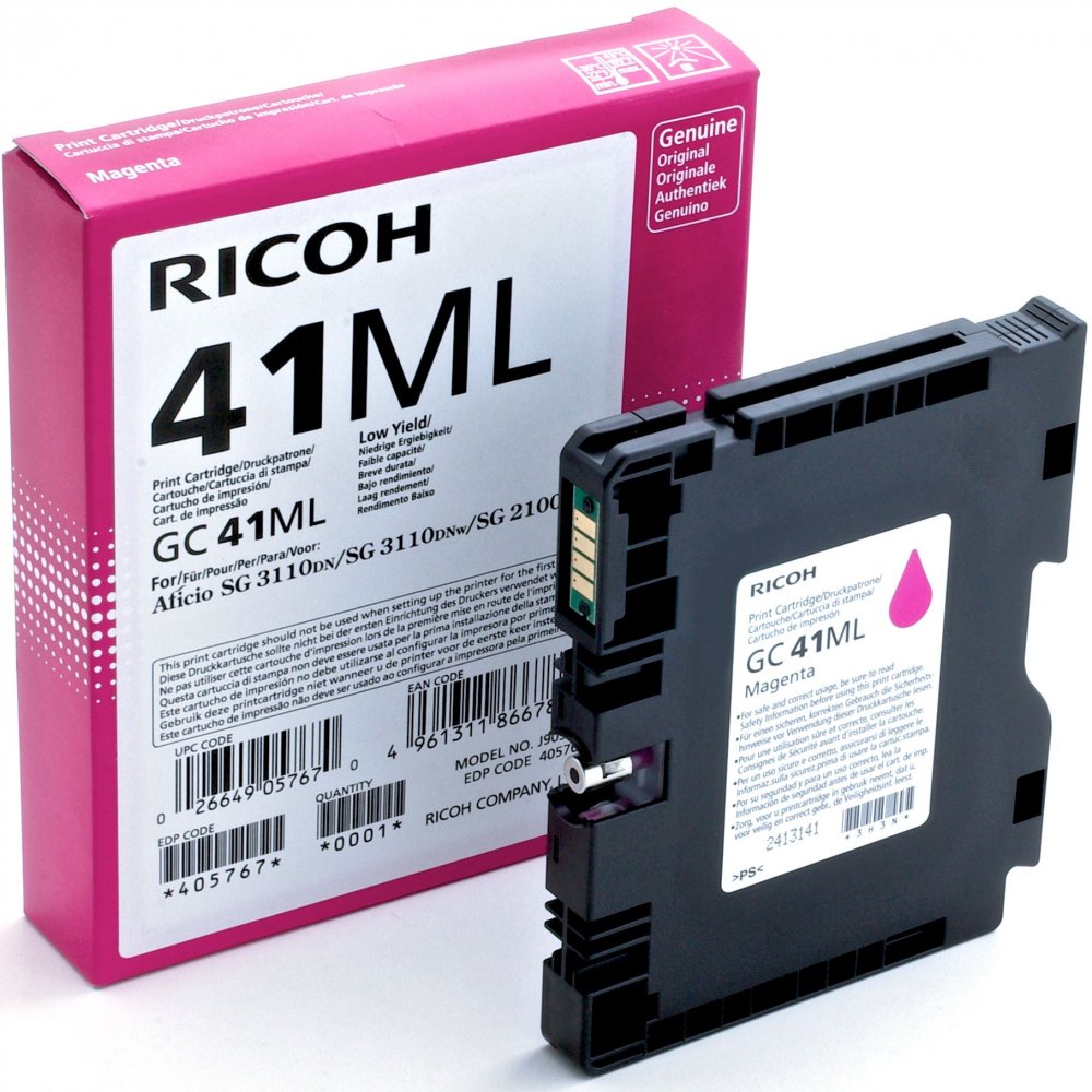 Картридж гелевого принтера GC41ML пурпурный Ricoh Aficio SG2100N/3110DN/DNw (600стр)
