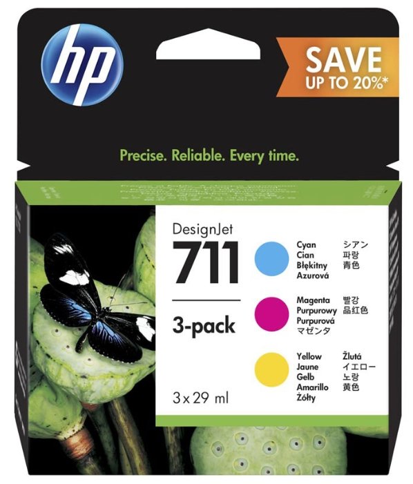 Картридж HP 711 Black 2-Pack для принтеров Designjet, 80 мл