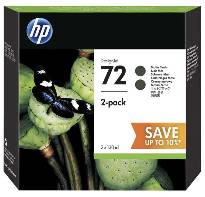 Картридж HP 72 Black 2-Pack для принтеров Designjet, 130 мл