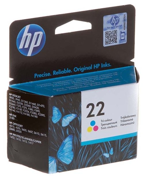 Картридж HP #22 Deskjet 3920/DJ3940 Color 165 стр. (o) 5ml, купить в Краснодаре