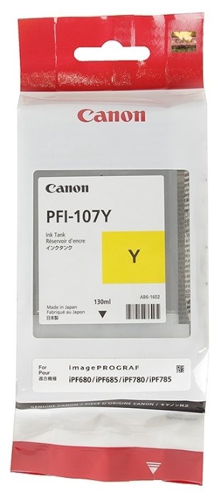 Картридж желтый PFI-107 Y для Canon iPF680/685/780/785 (130ml), купить в Краснодаре