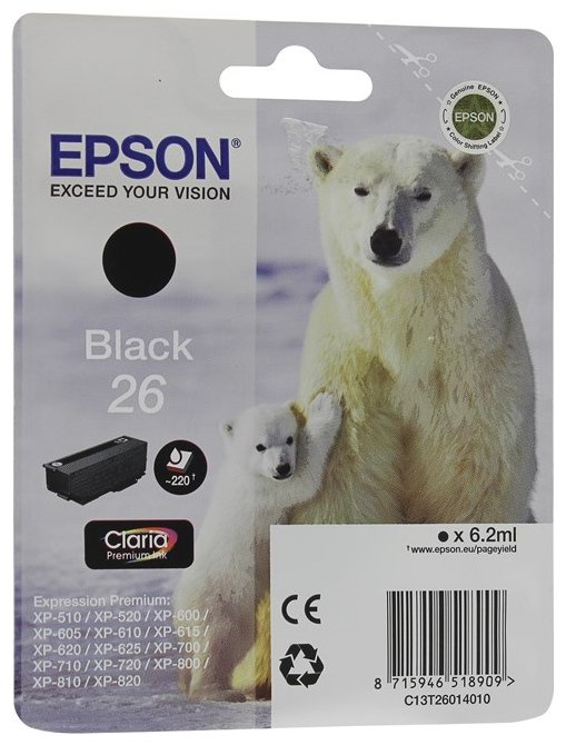 Картридж EPSON 26 черный для XP-600/XP-700/XP-800, купить в Краснодаре