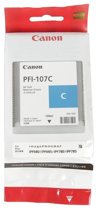 Картридж голубой PFI-107 C для Canon iPF680/685/780/785 (130ml), купить в Краснодаре