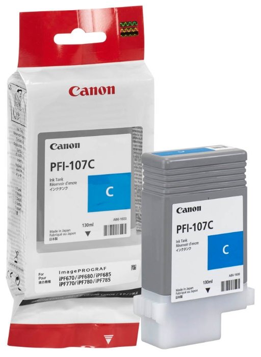 Картридж голубой PFI-107 C для Canon iPF680/685/780/785 (130ml), купить в Краснодаре