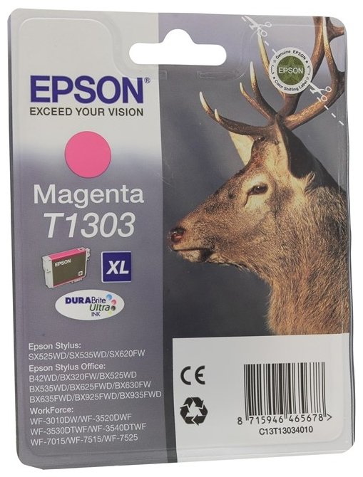 Картридж пурпурный T1303 XL для Epson B42/SX525WD/SX620FWBX320FW/BX525WD/BX625FWD/WF-7015/7515/7525 (до 600 стр.), купить в Краснодаре