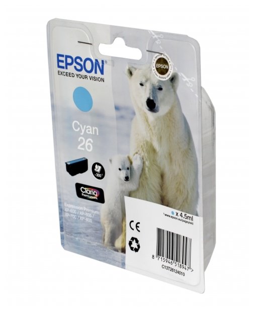 Картридж EPSON 26 голубой для XP-600/XP-700/XP-800, купить в Краснодаре