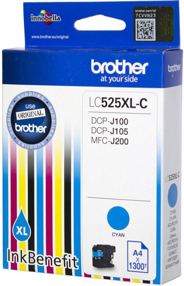 Картридж Brother LC-525XLC для DCPJ100/105/MFCJ200 голубой (1300стр), купить в Краснодаре
