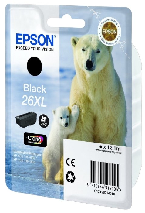 Картридж EPSON 26XL черный повышенной емкости для XP-600/XP-700/XP-800, купить в Краснодаре