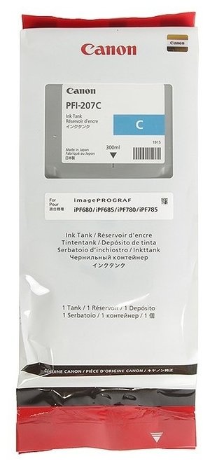 Картридж голубой PFI-207 C для Canon iPF680/685/780/785 (300ml), купить в Краснодаре