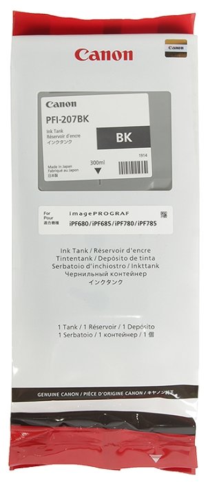 Картридж черный PFI-207 BK для Canon iPF680/685/780/785 (300ml), купить в Краснодаре