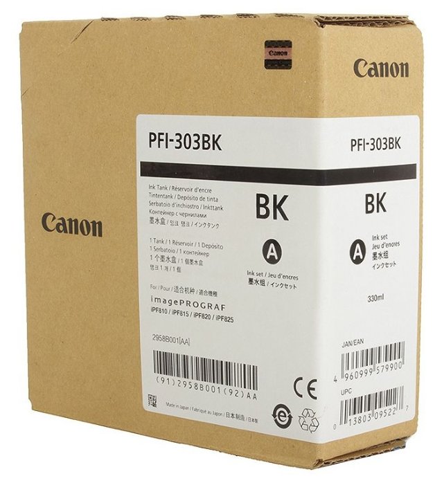 Картридж черный PFI-303BK для Canon iPF810/iPF815/iPF820/iPF825 (330 мл), купить в Краснодаре