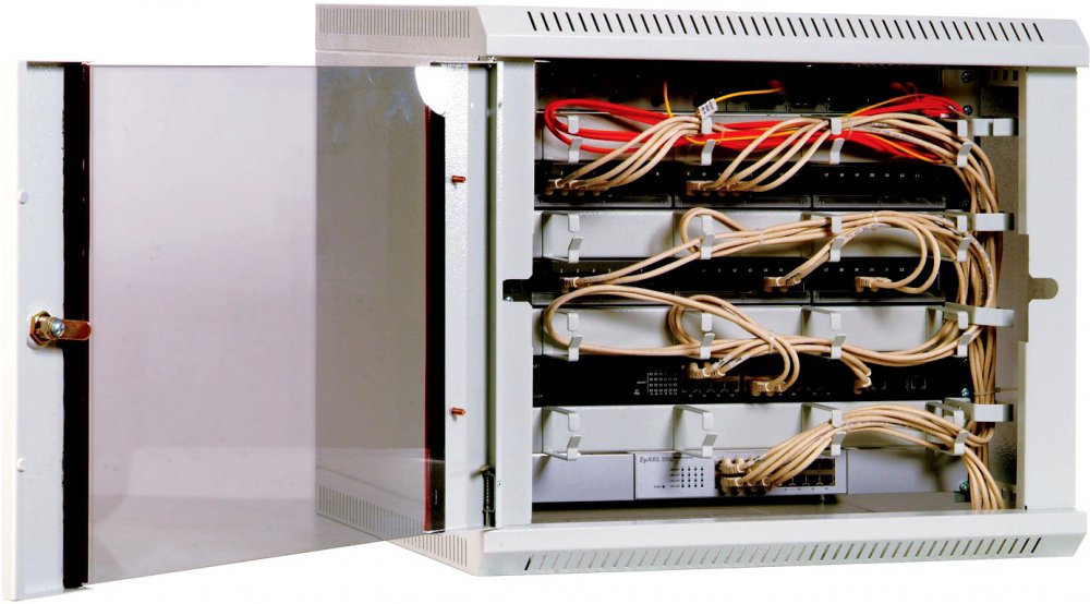 Шкаф телекоммуникационный настенный разборный 15U (600х650) дверь металл, [ ШРН-Э-15.650.1 ], купить в Краснодаре