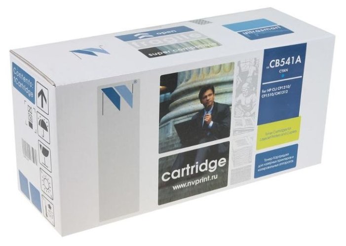 Картридж NVP совместимый HP CB541A/Canon 716 Cyan LaserJet Color CP1215/CM1312/CM1312nfi/CP1215/Canon i-SENSYS LBP5050/LBP5050n/MF8030Cn/MF8040Cn/MF8050Cn/MF8080Cw (1400k), купить в Краснодаре