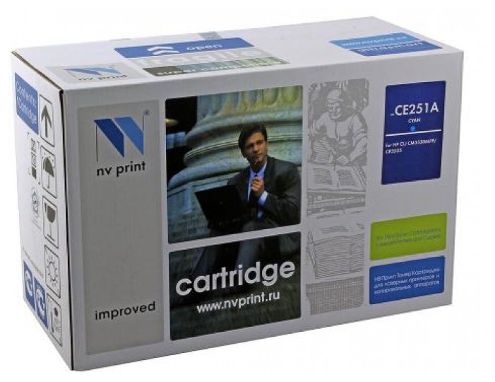 Картридж NVP совместимый HP CE251A/Canon 723 Cyan LaserJet Color CP3525/CP3525dn/CP3525n/CP3525x/CM3530/CM3530fs/Canon i-SENSYS LBP7750Cdn (7000k), купить в Краснодаре