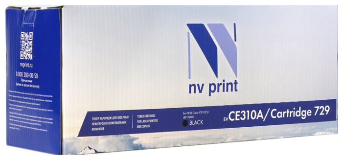 Картридж NVP совместимый HP CE310A/Canon 729 Black LaserJet Color Pro 100 M175a/M175nw/CP1025/CP1025nw/Canon i-SENSYS LBP7010C/LBP7018C (1200k), купить в Краснодаре