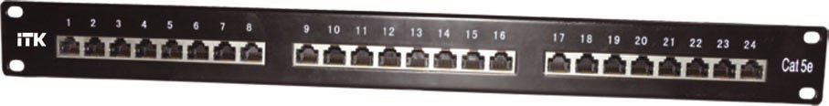 Патч-панель кат.5Е UTP, 24 порта (IDC Dual) ITK 1U