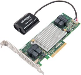 Контроллер Adaptec RAID 81605ZQ SGL (Hybrid RAID 1, 10 RAID 0, 1, 10, 1E, 5, 6, 50 and 60, 16 ports int (4 SFF8643),1024 Cache, MaxCache, кабель отдельно)