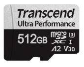 Флеш карта microSD 512GB Transcend Ultra Perfomrance microSDXC Class 10 UHS-I U3, V30, A2, (SD адаптер), купить в Краснодаре