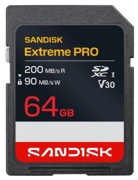 Флеш карта SD 64GB SanDisk SDXC Class 10 UHS-I U3 V30 Extreme PRO 200MB/s, купить в Краснодаре