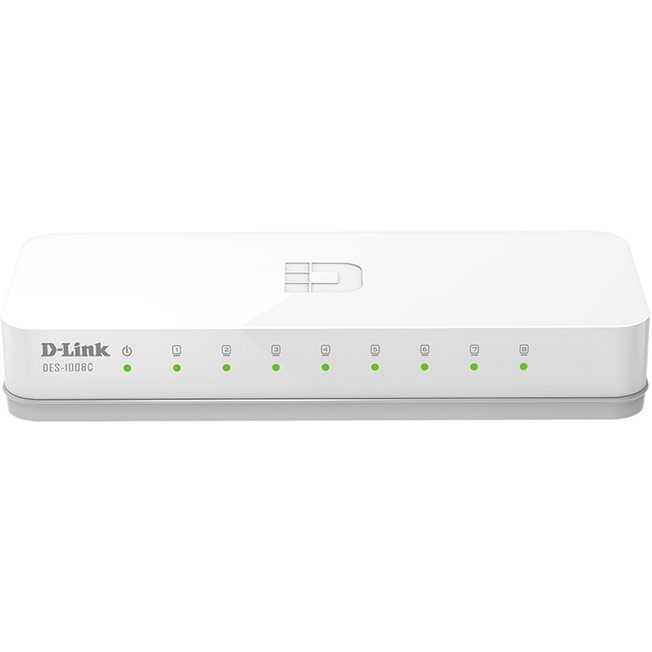 Коммутатор D-Link Switch DES-1008C/A1A 8 ports Switch Ethernet 10/100 Mbps, купить в Краснодаре