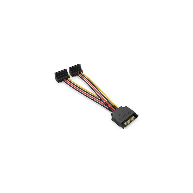 Кабель питания-разветвитель Vention SATA 15pin M / 2 x SATA 15pin F угол 90 - 0.15м Vention KDBBB