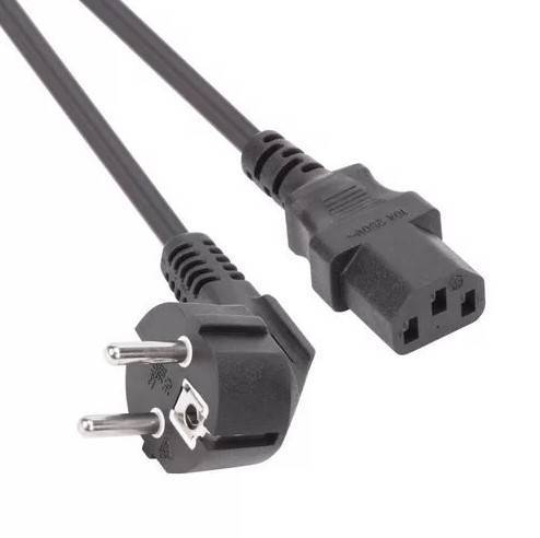 Кабель компьютер --> розетка 220V (угловая Евровилка) <VDE> 3G*1.5mm2 VCOM, 1,8м