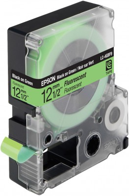 Лента Epson LC-4GBF9 (Цвет ленты - зеленый; Цвет текста - черный; Тип - флуоресцентная; Ширина - 12 мм; Длина - 9 м), купить в Краснодаре