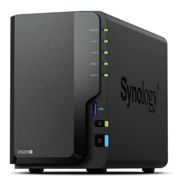 Synology DS225+ Сетевое хранилище 2x2.5"/3.5" SATA, Intel Celeron J4125-2.0GHz, 2Gb DDR4, 1x2,5 Гбит/с, 1x1 Гбит/с, купить в Краснодаре