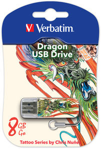 Флешка 8GB Verbatim Mini Tattoo Edition USB 2.0 Дракон, купить в Краснодаре