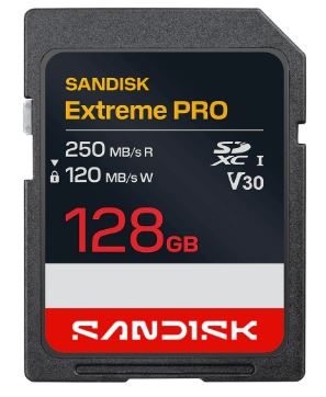 Флеш карта SD 128GB SanDisk SDXC Class 10 UHS-I U3 V30 Extreme PRO 250MB/s, купить в Краснодаре