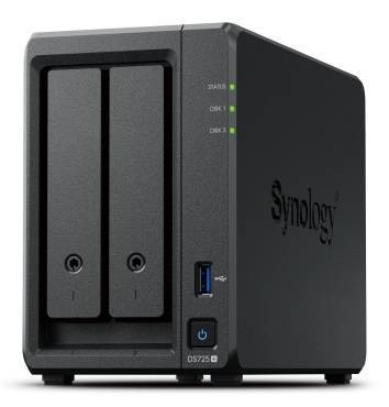 Synology DS725+ Сетевое хранилище 2x2.5"/3.5" SATA, 2хM.2 2280 NVMe SSD, Ryzen R1600/2x2.6GHz, 4GB DDR4, 1x2,5 Гбит/с, купить в Краснодаре