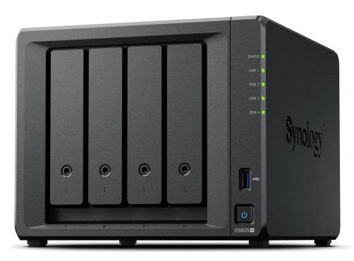 Synology DS925+ Сетевое хранилище 4x2.5"/3.5" SATA, 2хM.2 2280 NVMe SSD, Ryzen R1500B/4x2.2GHz, 4GB DDR4, 2x2,5 Гбит/с