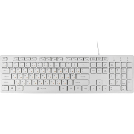 Клавиатура Oklick 500M белый USB slim Multimedia Oklick 1061586, купить в Краснодаре