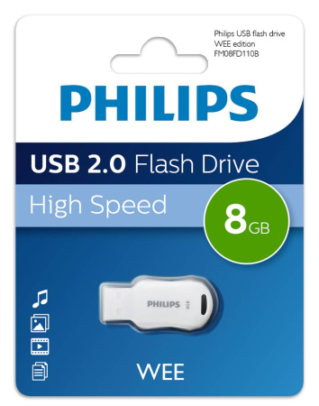 Флеш накопитель 8GB PHILIPS WEE 2.0 8GB, USB 2.0, купить в Краснодаре