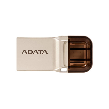 Флеш накопитель 64GB A-DATA DashDrive UC370 OTG, USB 3.1/Type-C, Золотой