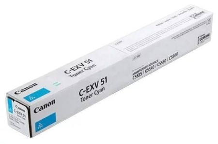 Тонер CANON C-EXV51 C голубой, 60 000 страниц, купить в Краснодаре