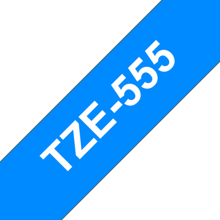 Плёнка для наклеек Brother TZE-555 белый шрифт на синей основе, 24мм*8м, купить в Краснодаре