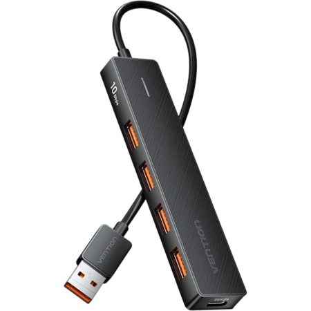 Концентратор Vention USB 3.2 Gen 2 на 4 порта Черный - 0.15м. Vention CHOBB, купить в Краснодаре