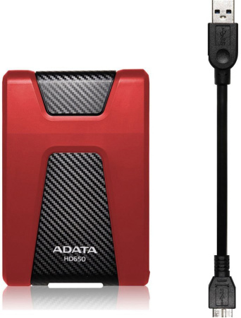 Внешний жесткий диск 2TB A-DATA HD650, 2,5", USB 3.0, красный, купить в Краснодаре