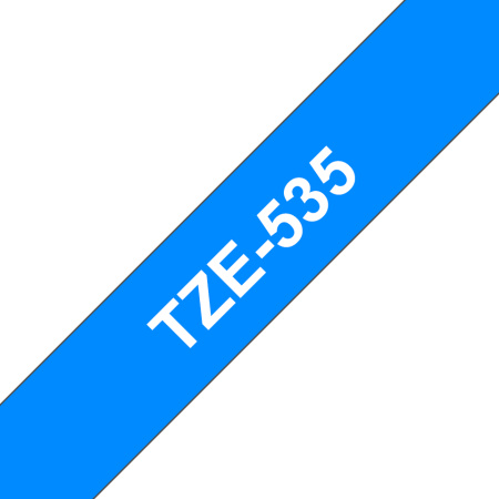 Наклейка ламинированная TZ-E535 (12 мм бел/син, аналог TZ-535), купить в Краснодаре
