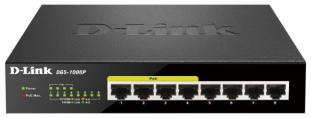 Коммутатор D-LINK DGS-1008P/D1A, купить в Краснодаре