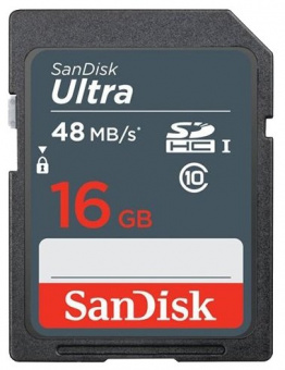 Флеш карта SD 16GB SanDisk SDHC Class 10 UHS-I Ultra 48MB/s, купить в Краснодаре